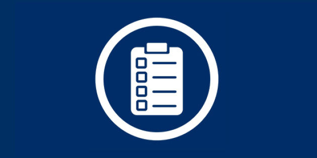 Zwischenablage-Symbol auf blauem Hintergrund