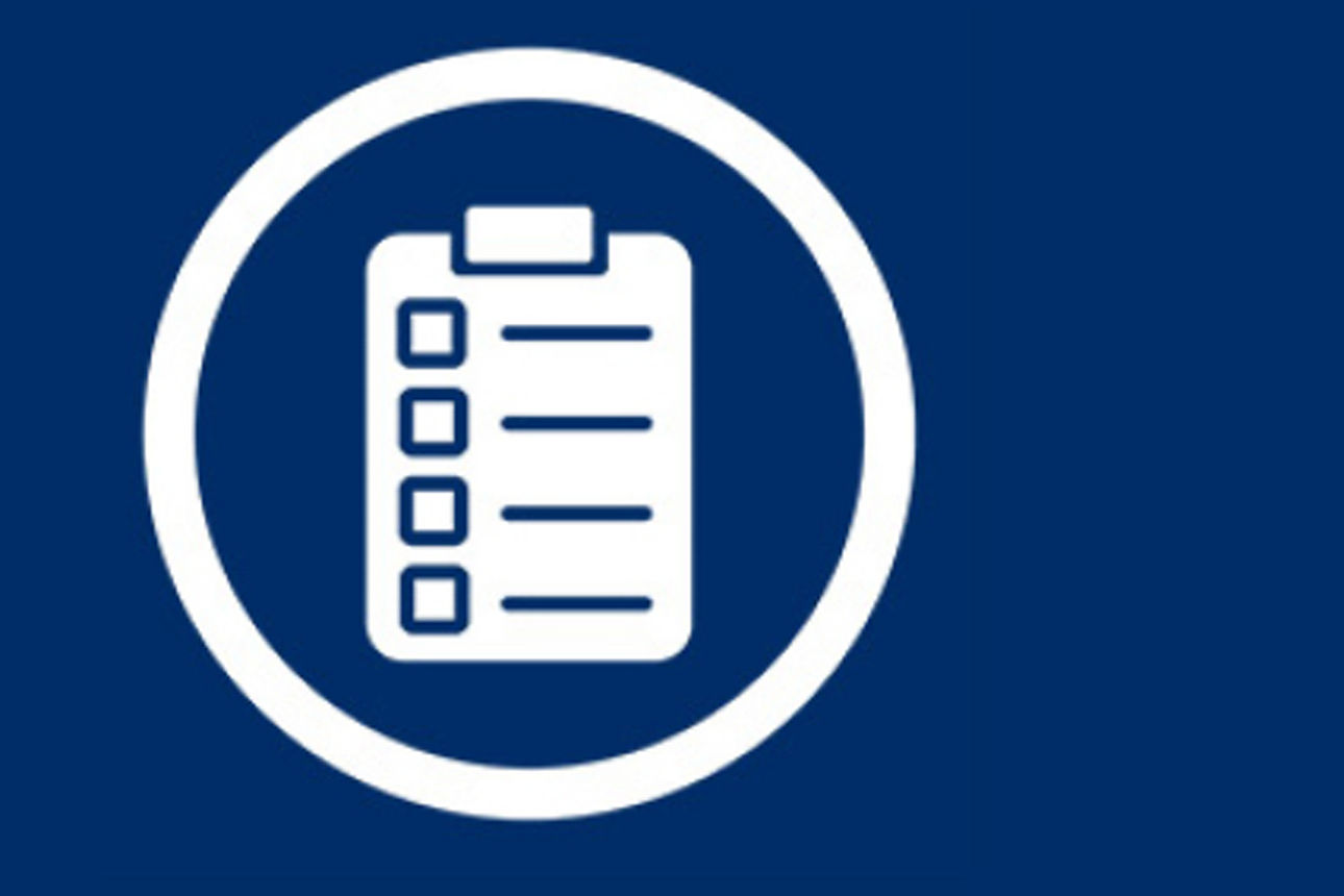 Zwischenablage-Symbol auf blauem Hintergrund