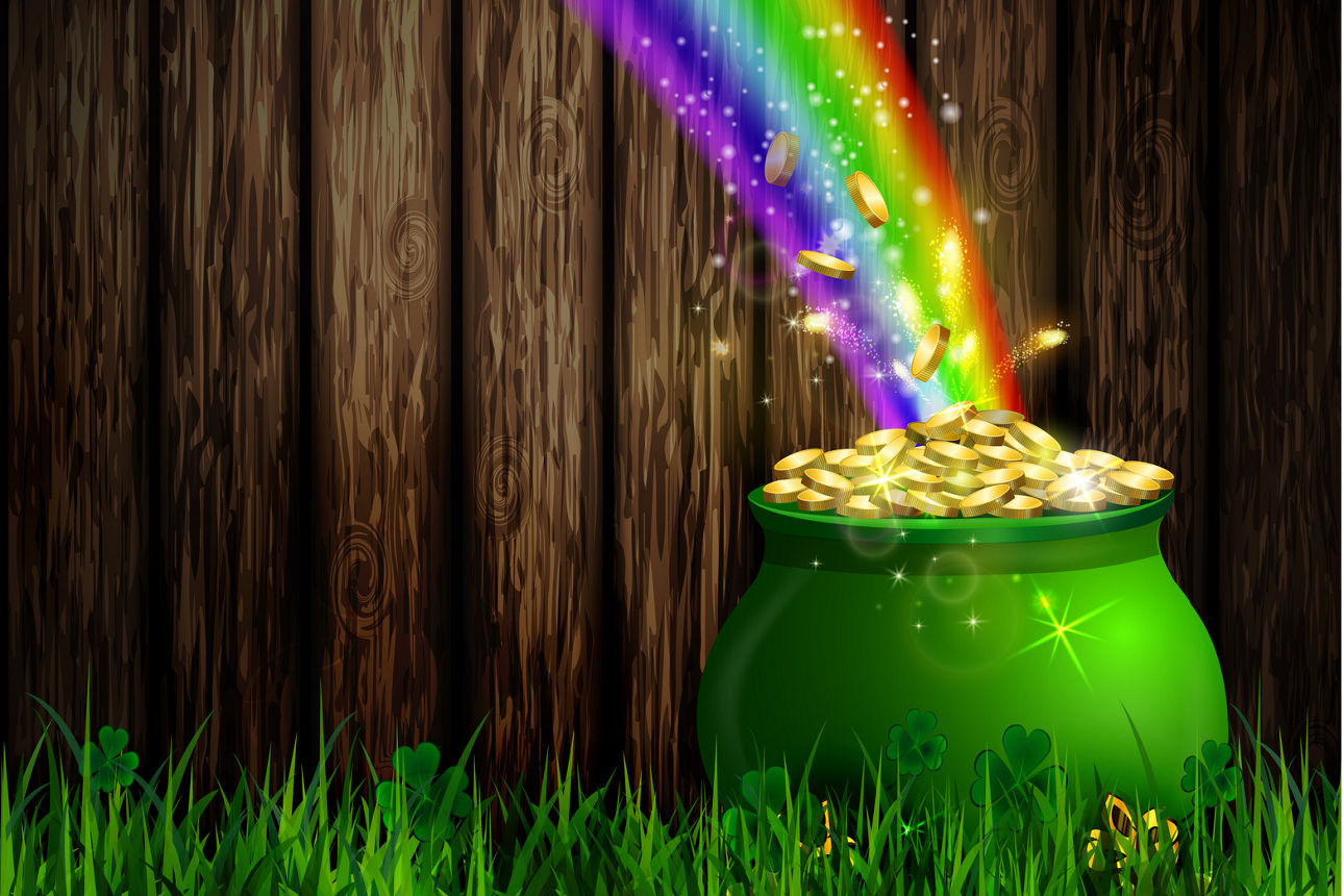 Geldtopf mit Regenbogen