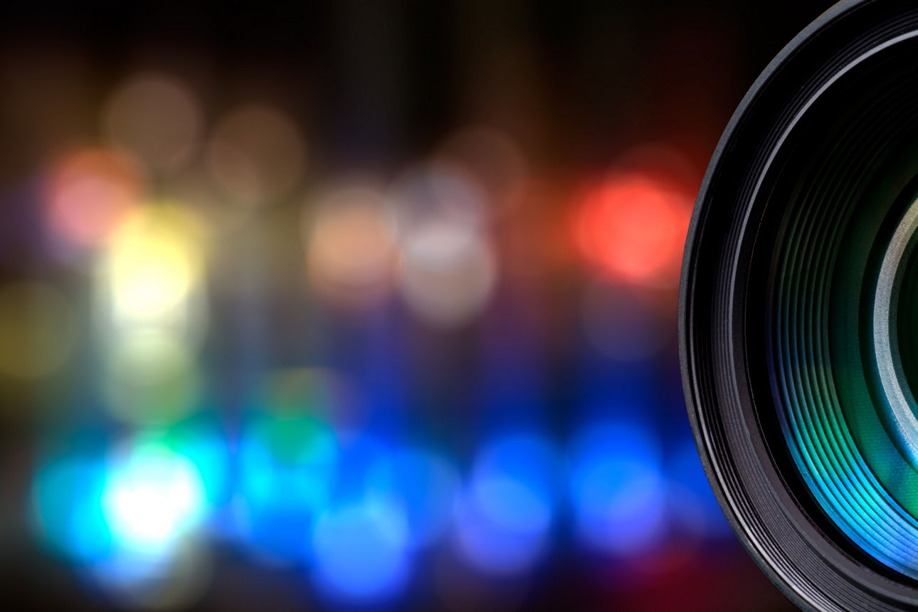 Kamera Linse mit Relflektionen.