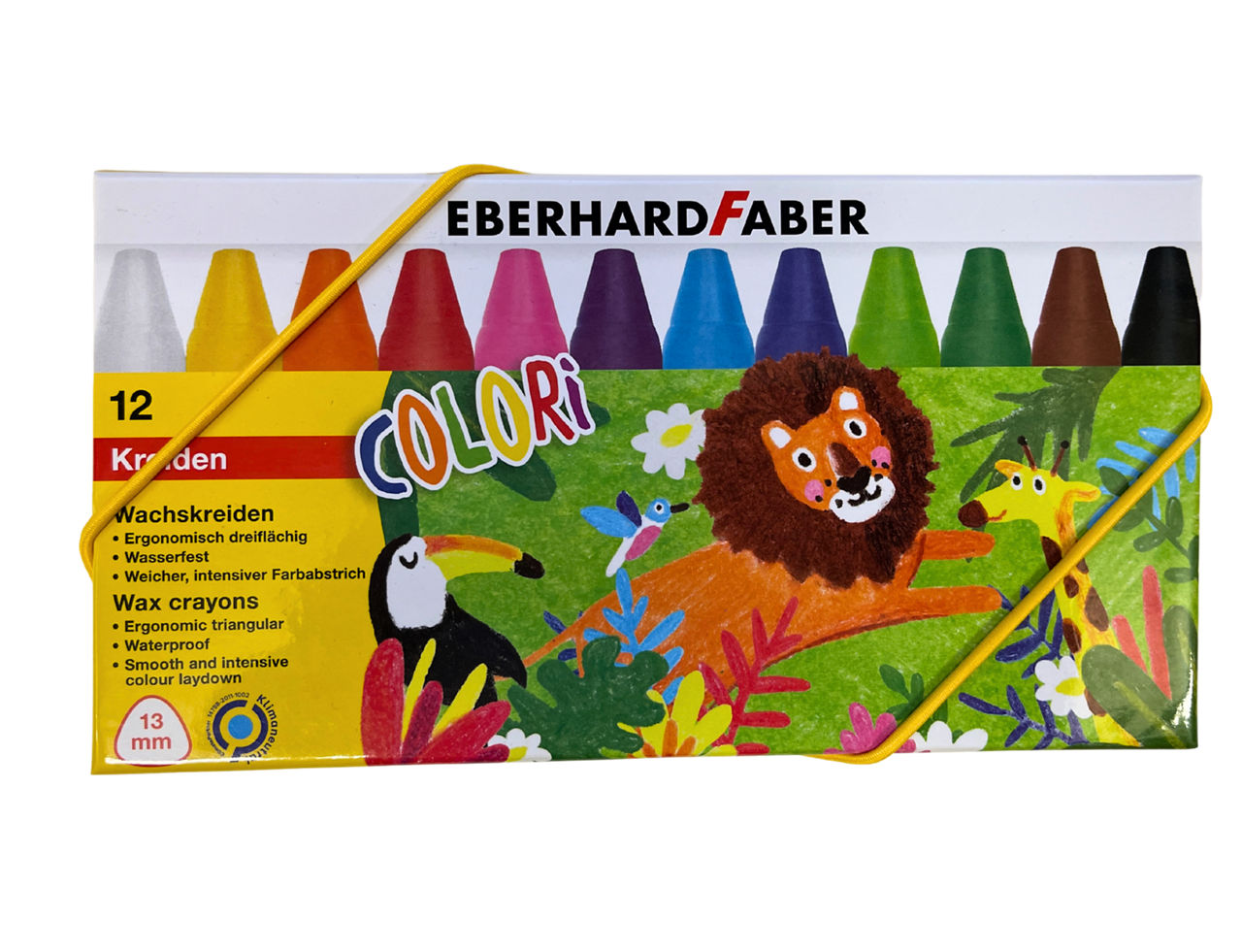 12er Wachsmalkreiden - Original Eberhard Faber