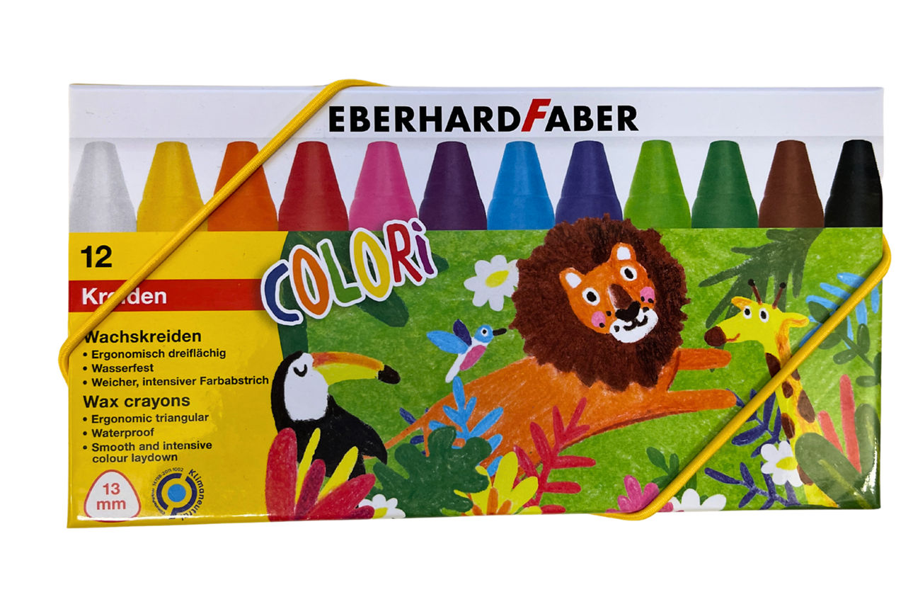 12er Wachsmalkreiden - Original Eberhard Faber