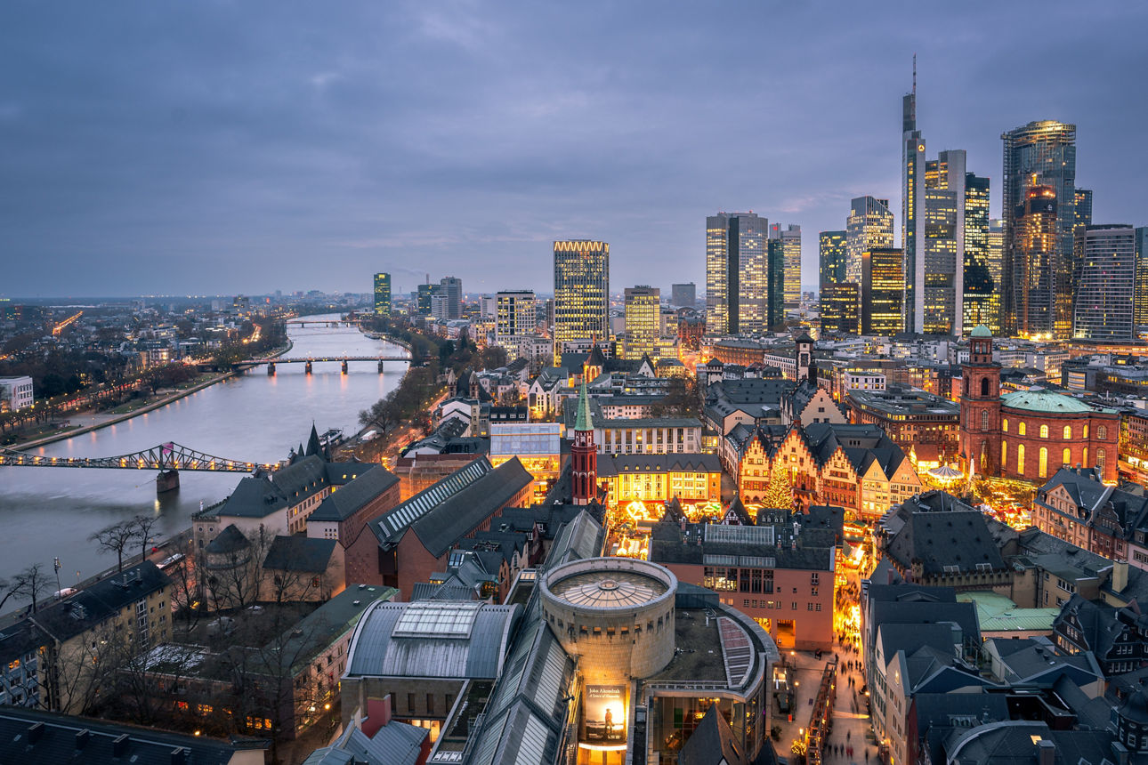 Die Skyline von Frankfurt