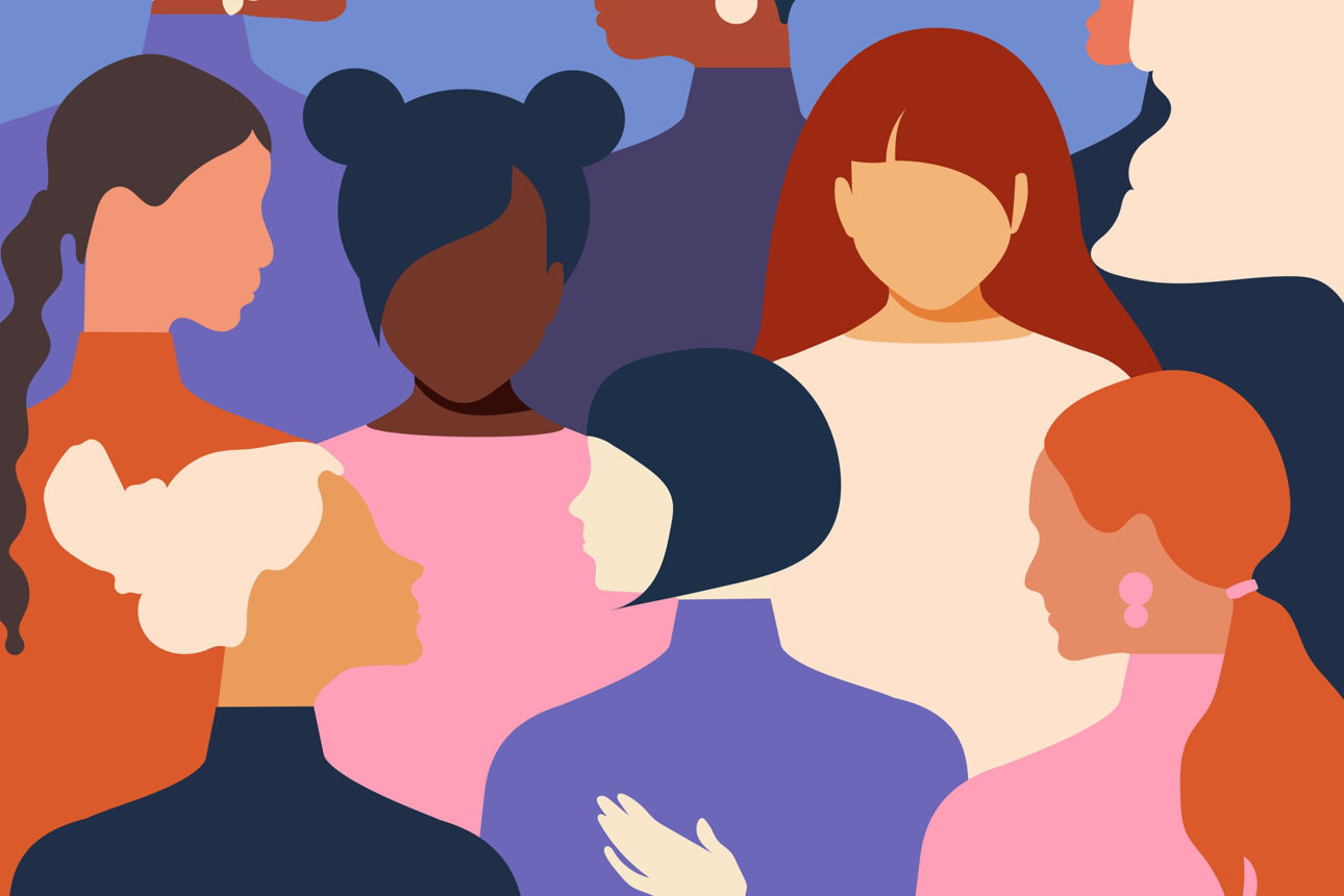 Zeichnung von einer Gruppe aus Frauen