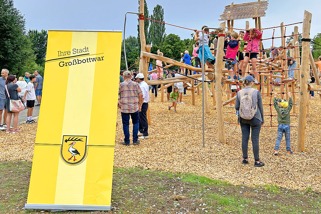 Kletterwand auf dem Freizeitgelände in Großbottwar