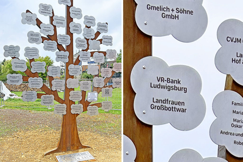 Sponsorenbau mit einen Blatt der VR-Bank Ludwigsburg