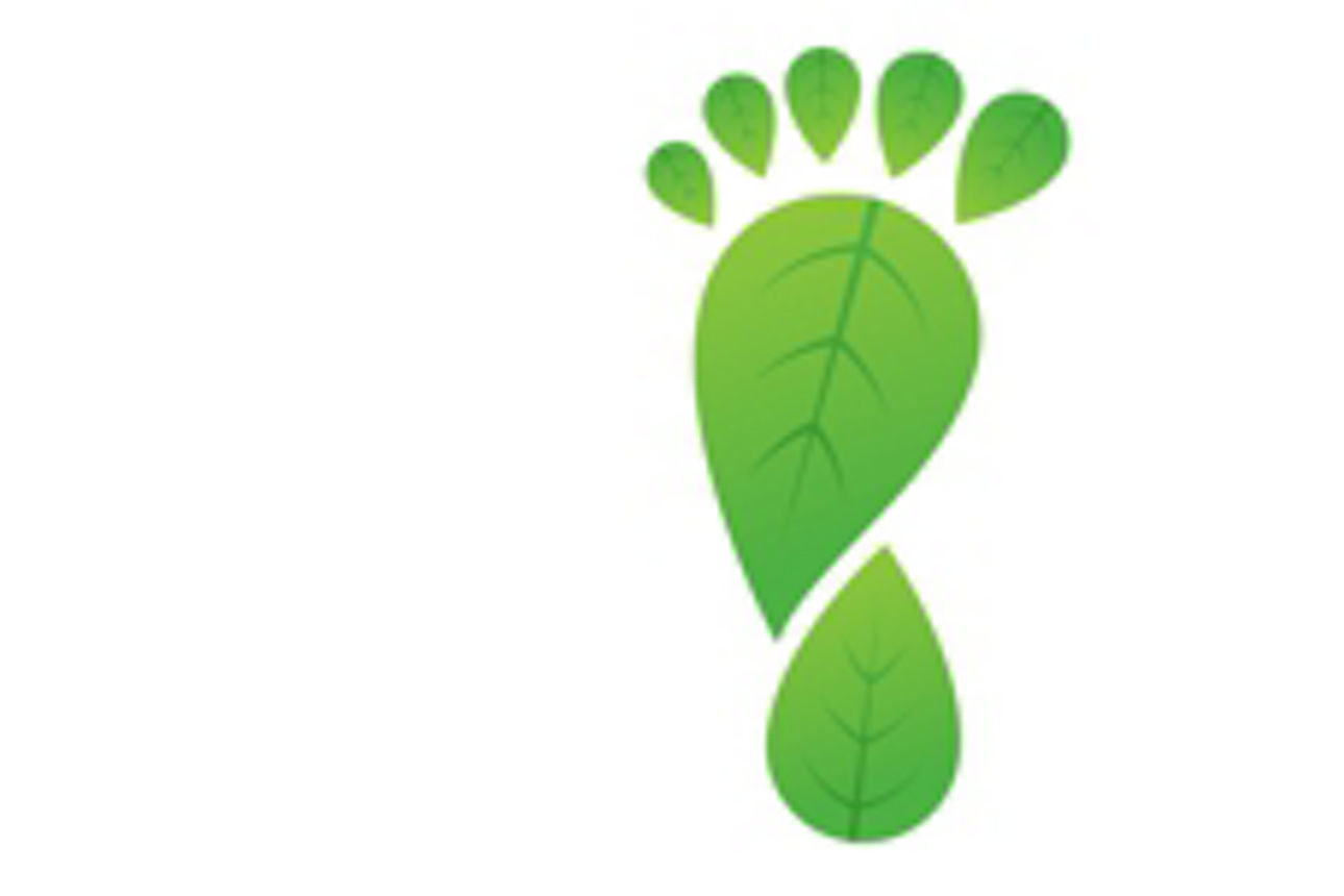 Zeichnung eines grünen Fußabdrucks