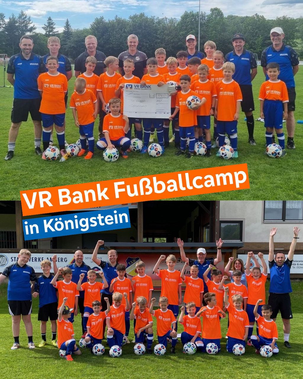 Aufnahme der Teilnehmer/-innen des Fußballcamps in Königstein