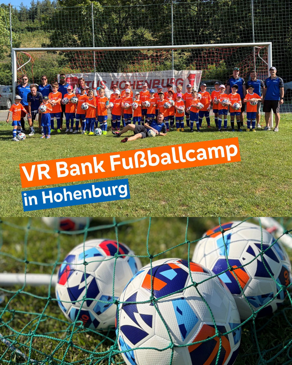 Aufnahme der Teilnehmer/-innen des Fußballcamps in Hohenburg