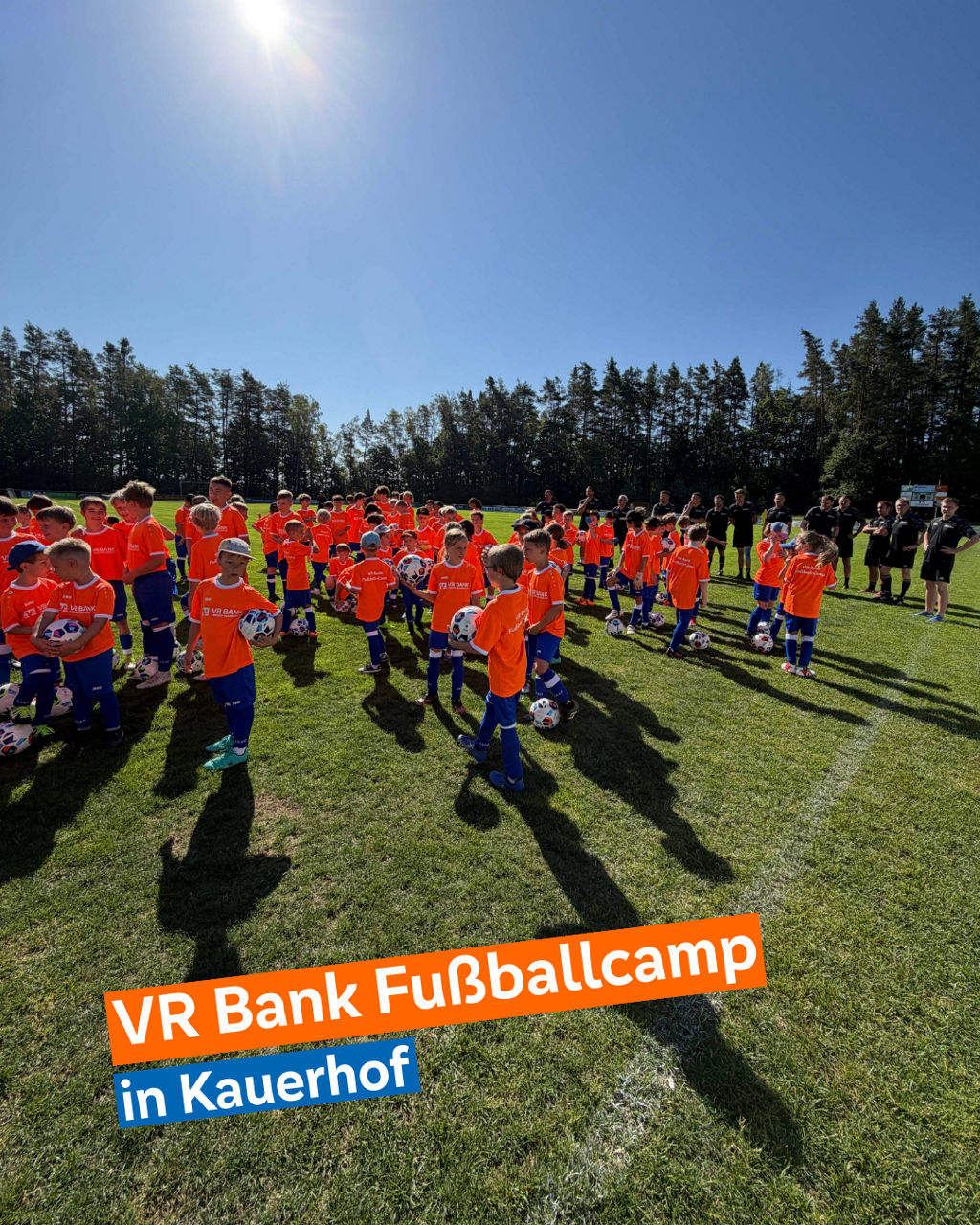 Aufnahme der Teilnehmer/-innen des Fußballcamps in Kauerhof