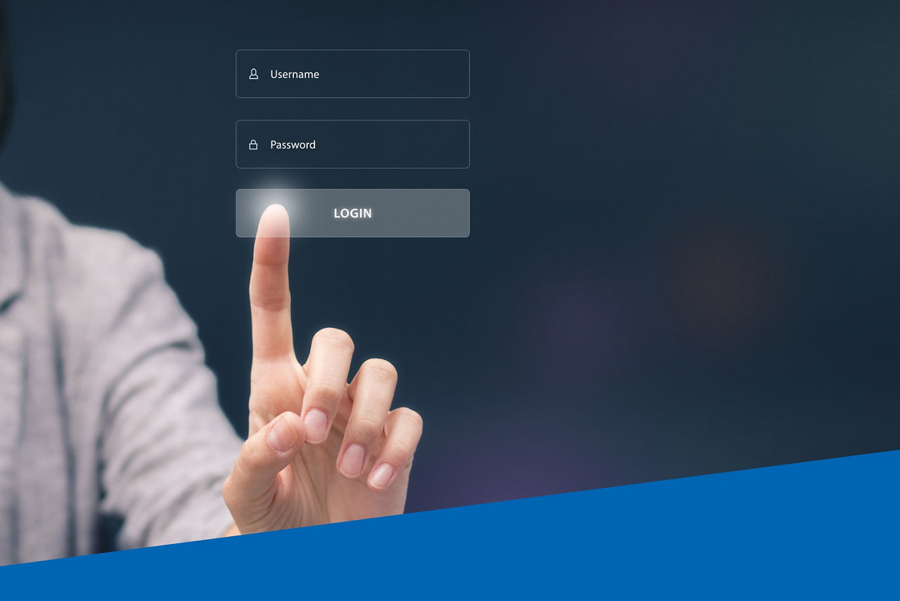 Ein Finger drückt auf ein Display
