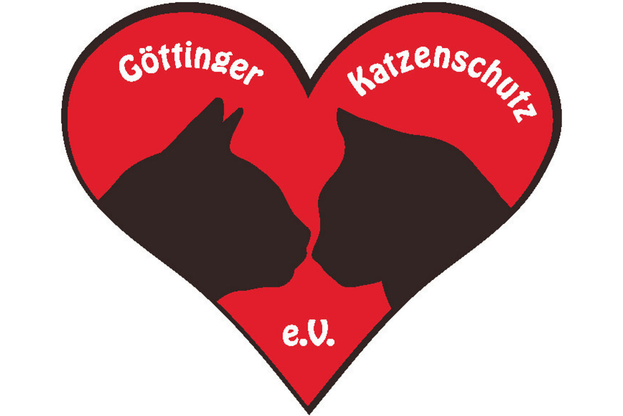 Ein Herz mit zwei Katzenköpfen 