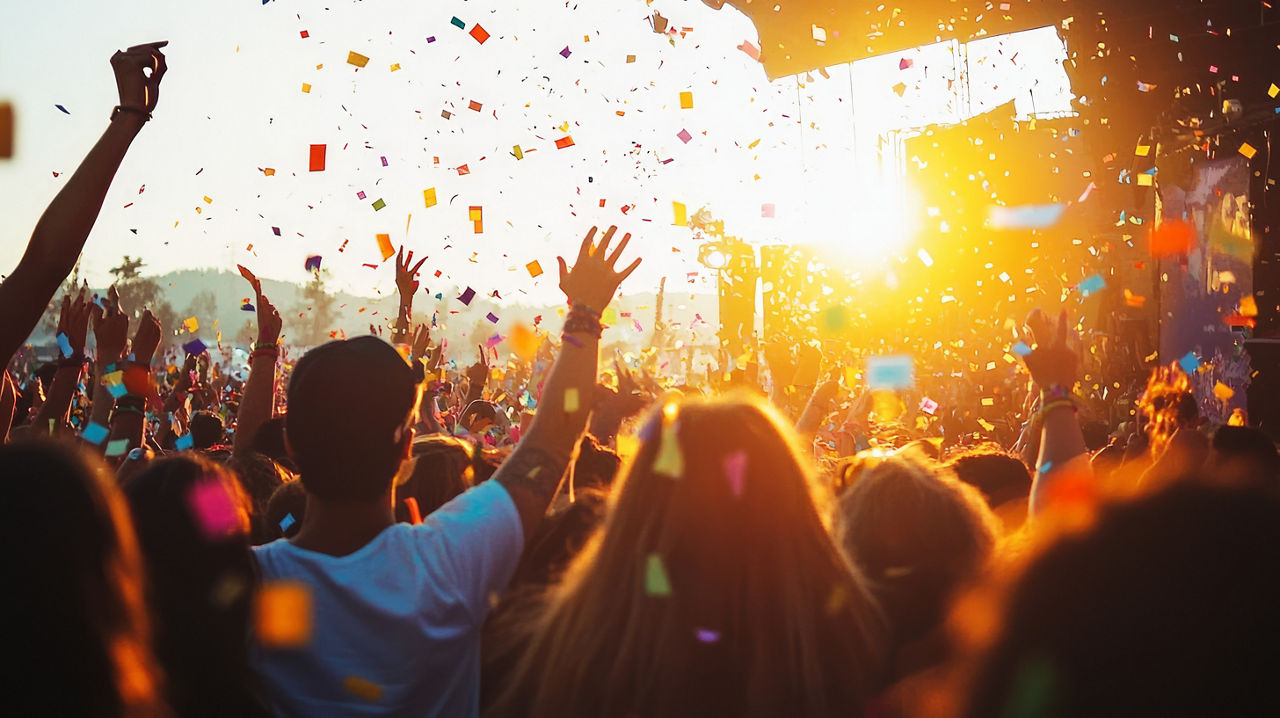 Konto für junge Erwachsene - Junge menschen feiern bei einem Festival.