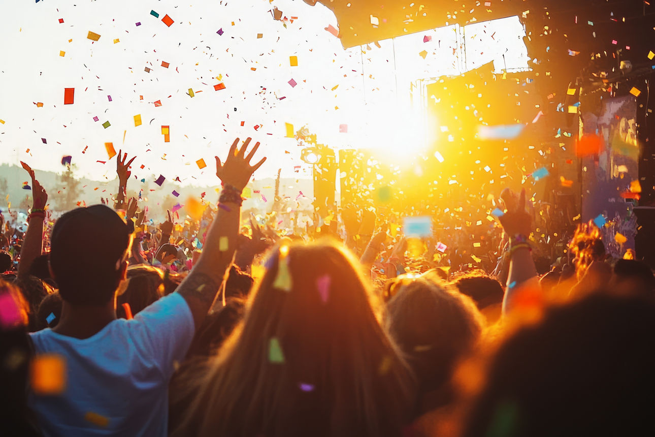 Konto für junge Erwachsene - Junge menschen feiern bei einem Festival.