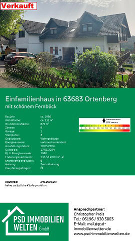 Bild von dem Haus Ortenberg das bereits vermittlet wurde