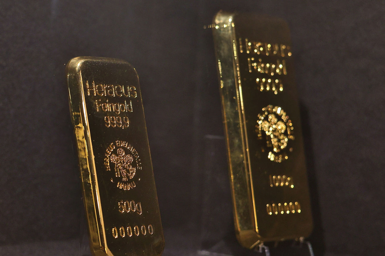 Goldbarren in verschiedenen Größen
