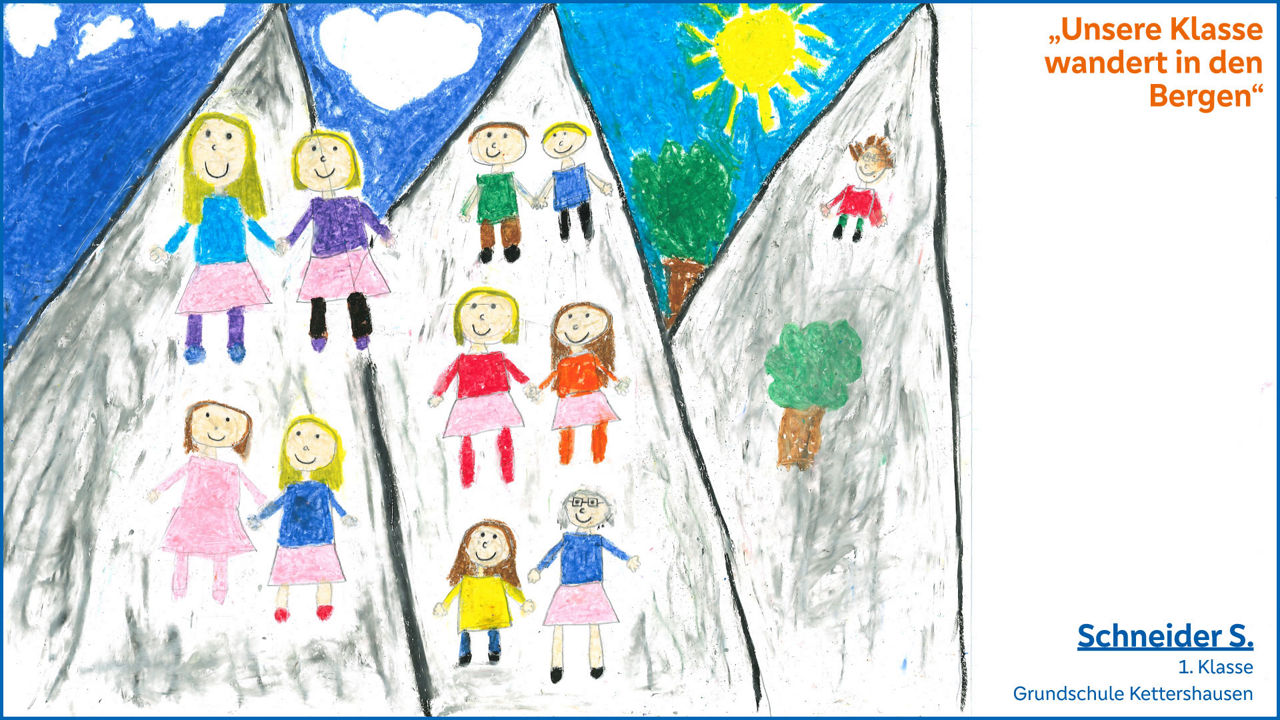 Unsere Klasse beim wandern in den Bergen