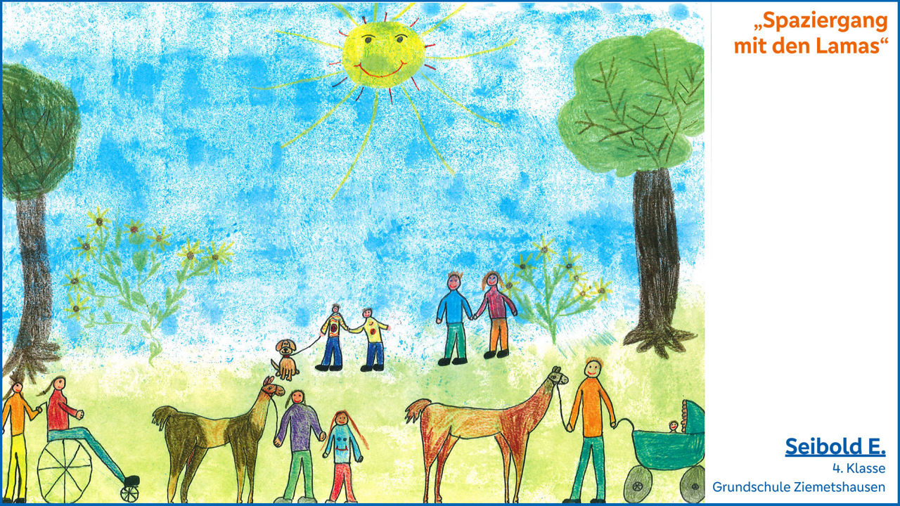 Spaziergang mit den Lamas