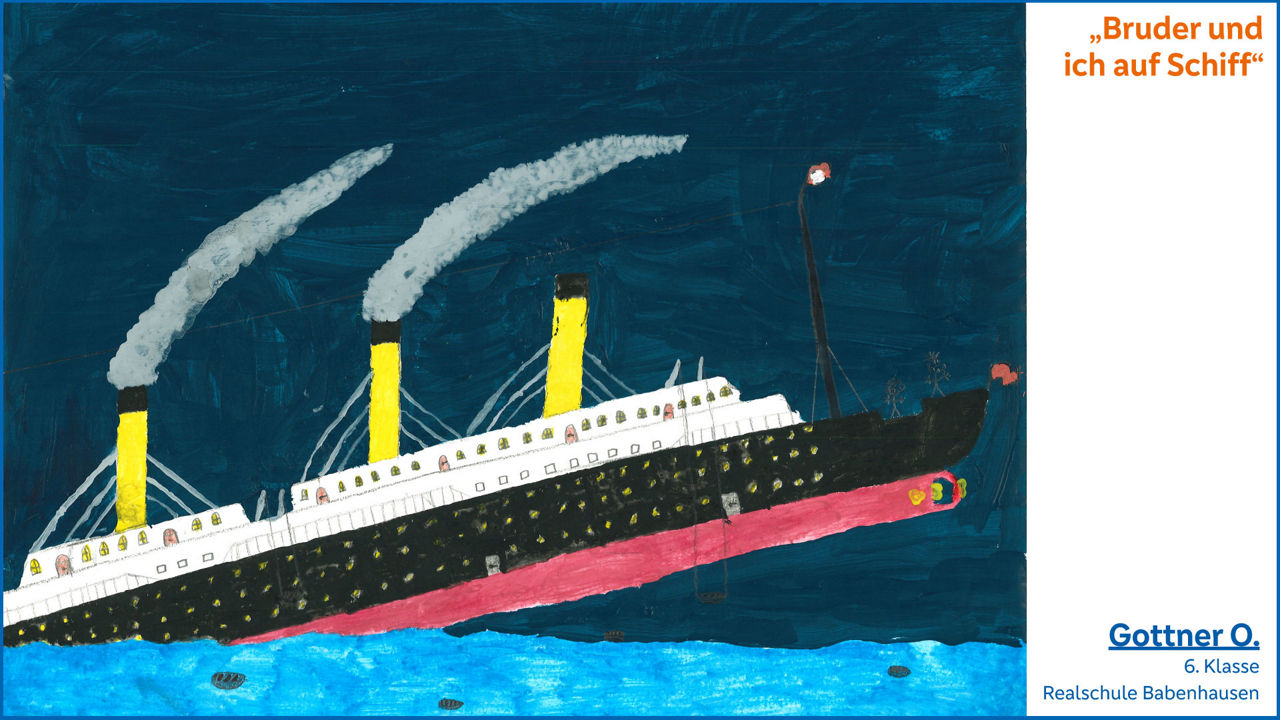 Bruder und ich auf Schiff