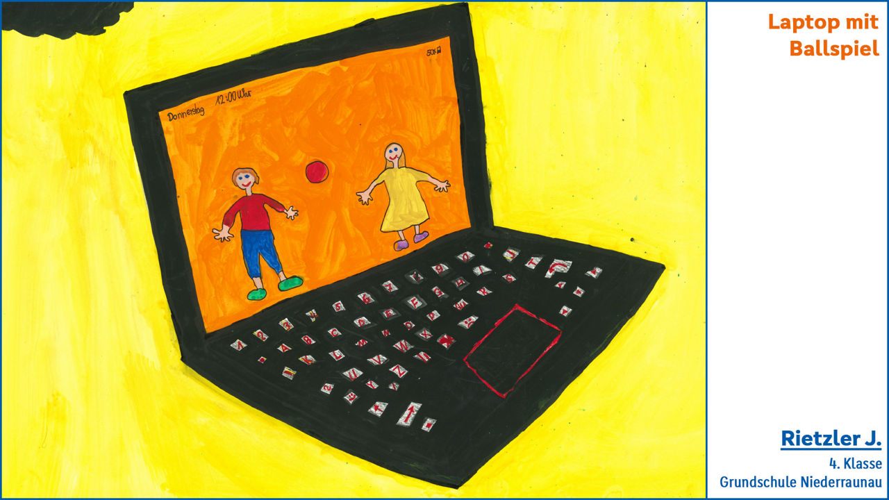 Laptop mit Ballspiel