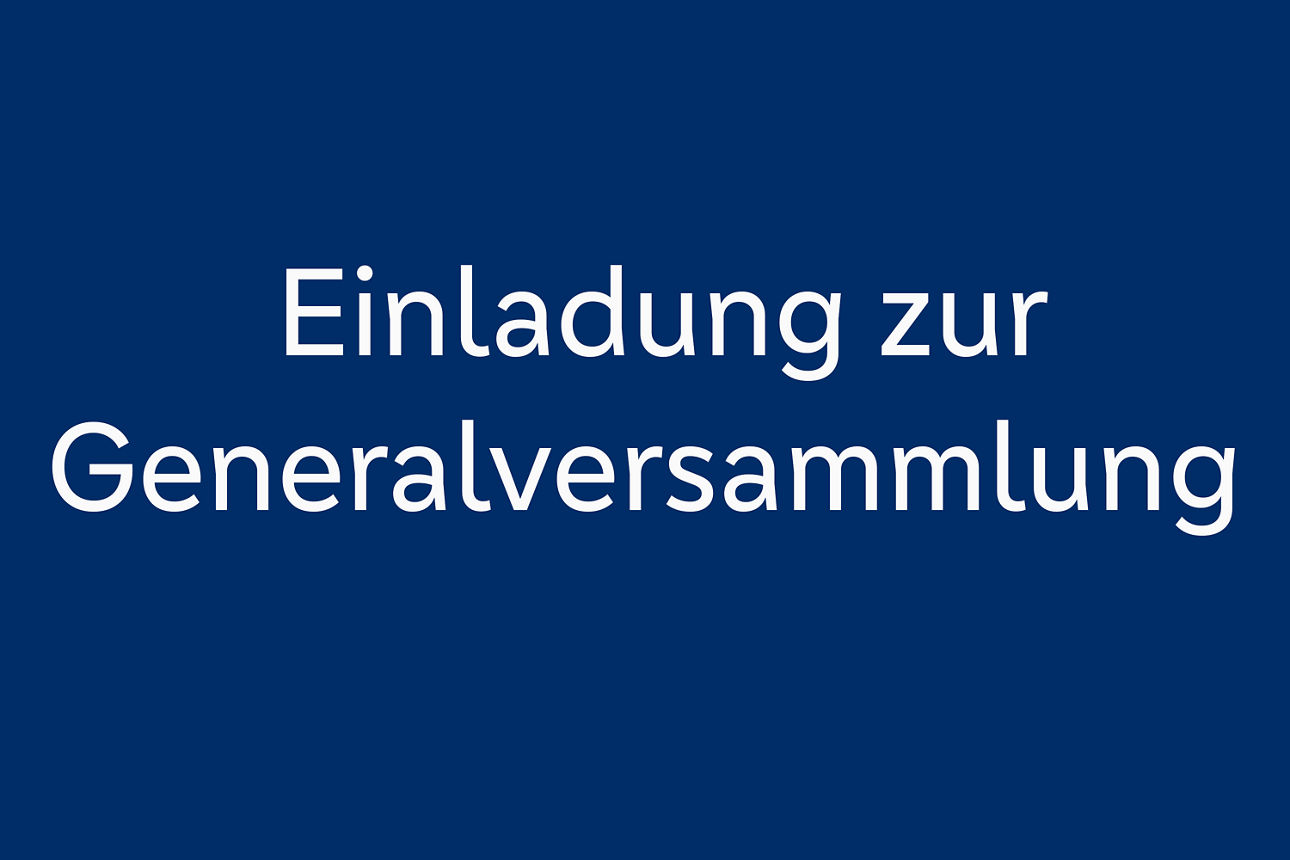 Eine offizielle Einladungskarte zur Hauptversammlung mit dem Titel „Einladung zur Hauptversammlung“.