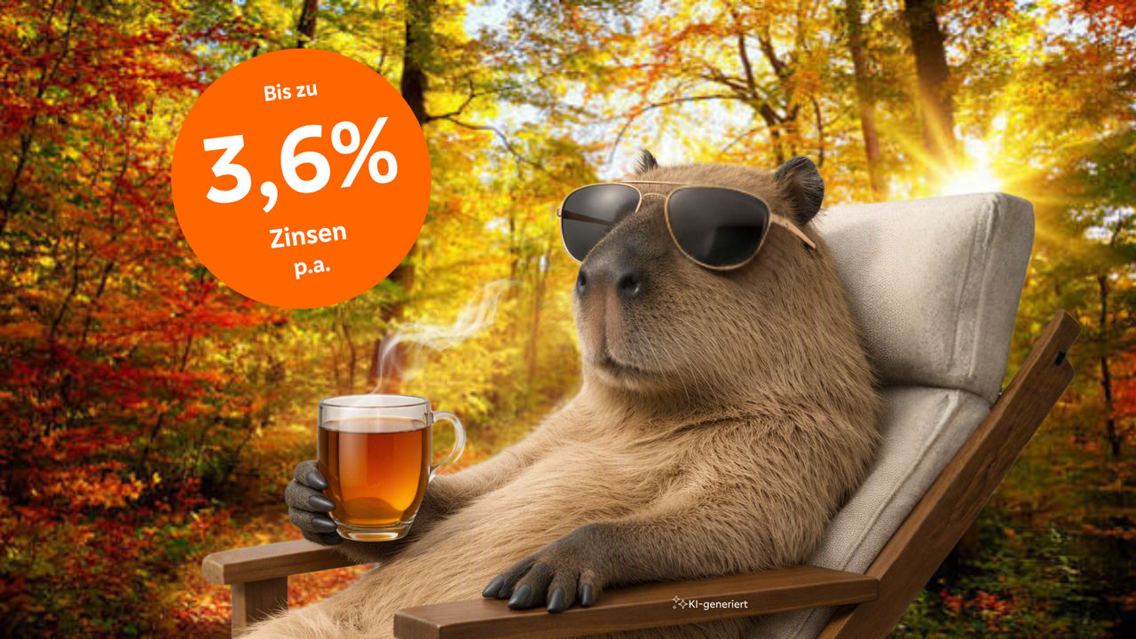 Sonder Festgeld - Wasserschwein mit Tee - Störer bis zu 3,6% p.a.