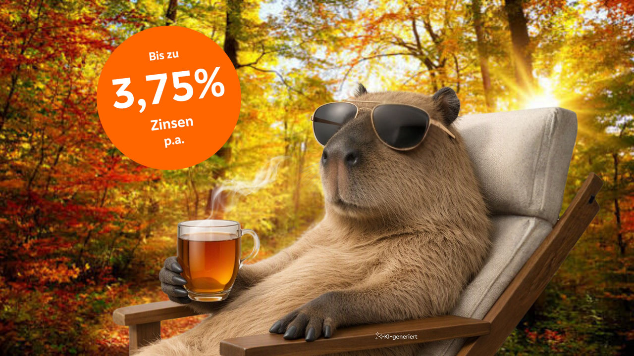 Sonder Festgeld - Wasserschwein mit Tee - Störer bis zu 3,75 p.a.