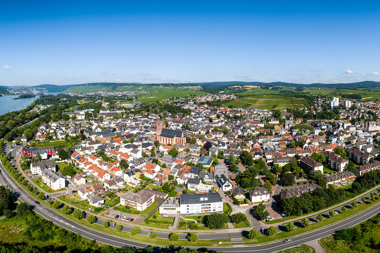 Panoramaluftaufnahme von Geisenheim