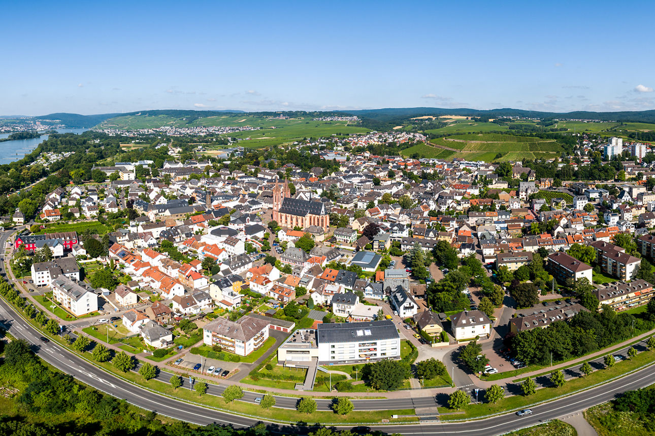 Panoramaluftaufnahme von Geisenheim
