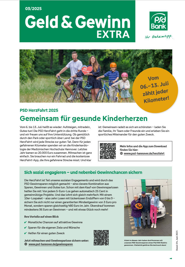 Kundenzeitung Geld und Gewinn Extra