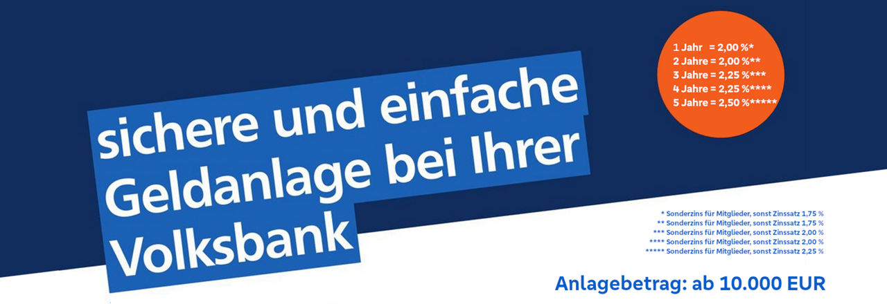 Aktionsangebot Geldanlage mit Konditionen