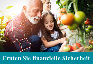 Kind und alter Mann suchen Tomaten aus