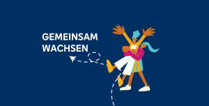 Illustration von zwei Personen, die sich freuen