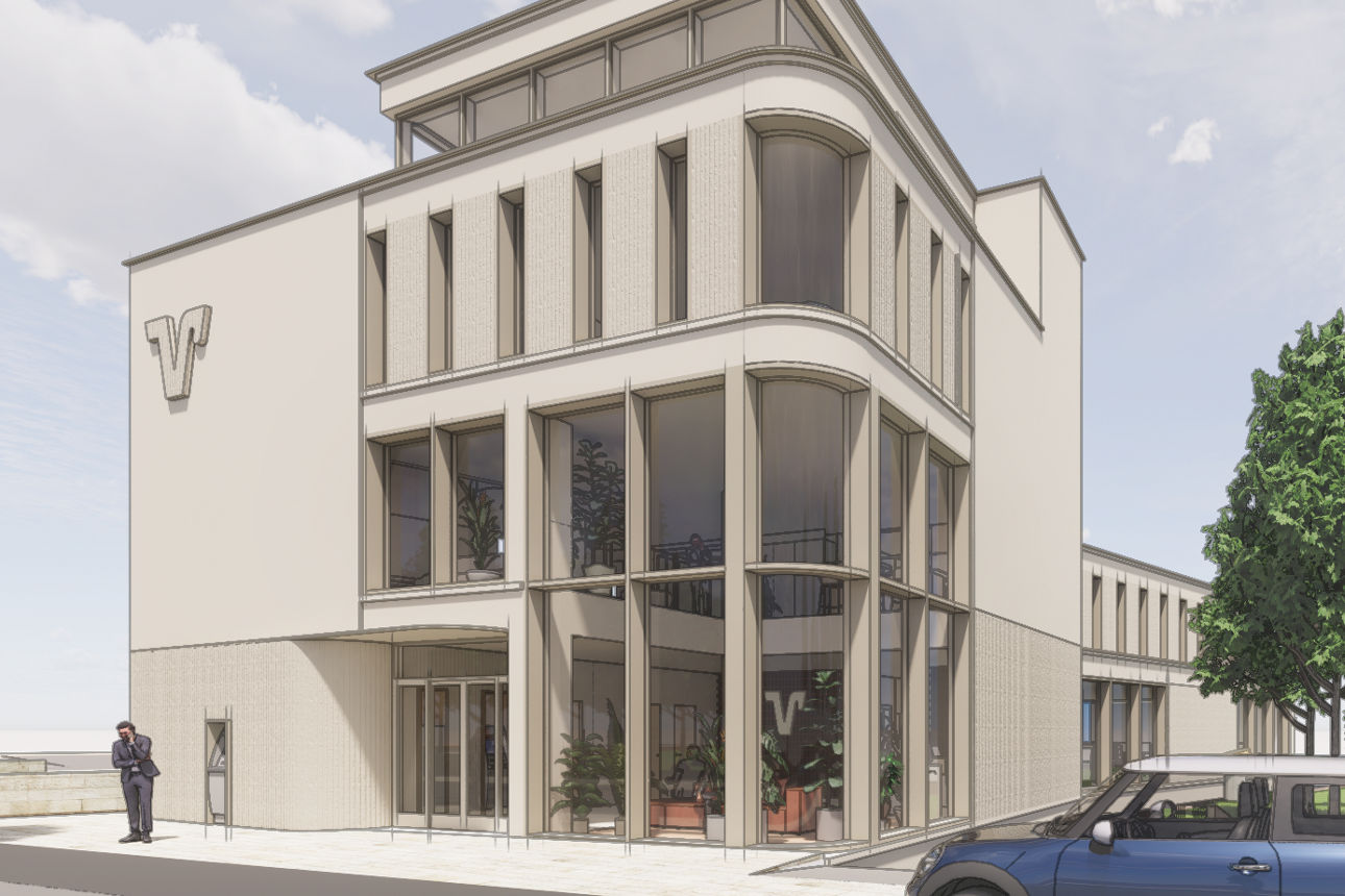 Planungsbild der geplanten Filiale Volksbank Stockach Schillerstraße