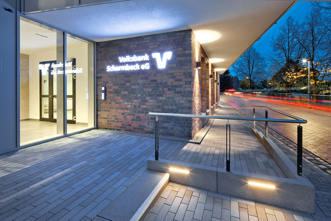 Flur zu den Beratungsräumen der Volksbank Schermbeck eG