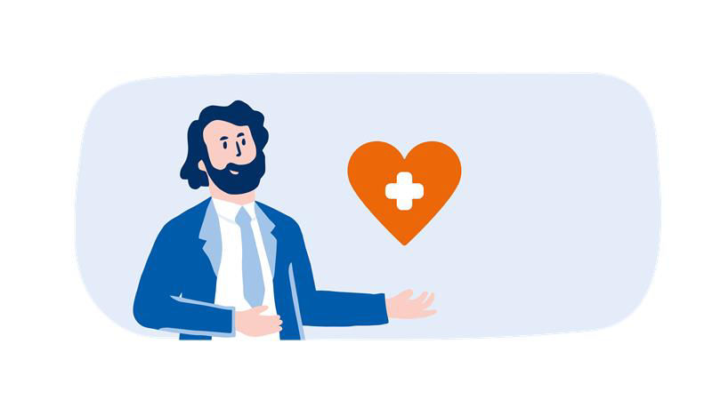 Illustration: Arzt mit Herz