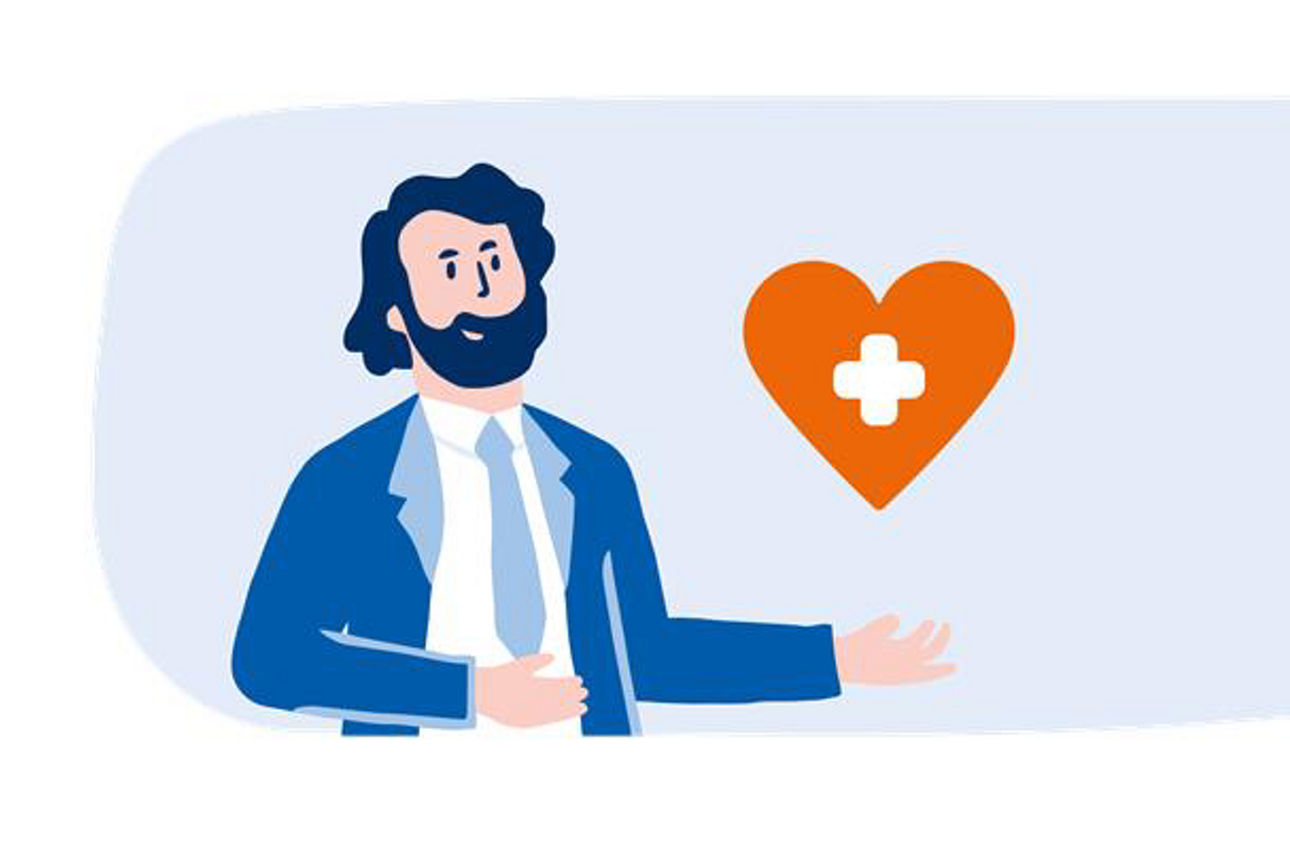 Illustration: Arzt mit Herz
