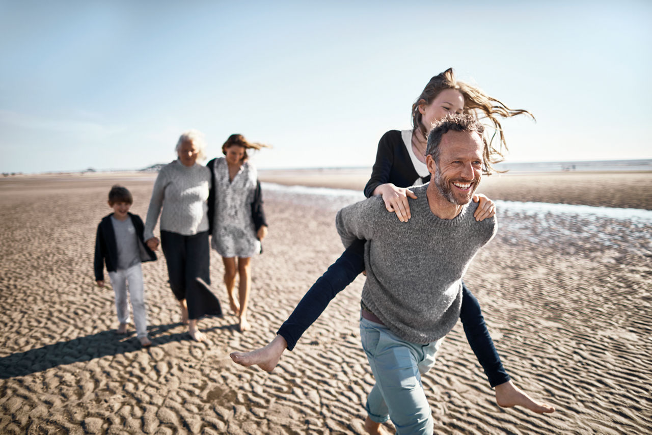 Familie am Strand
