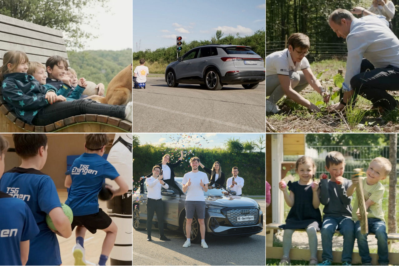 Collage mit verschiedenen Aspekten aus dem VR-GewinnSparen