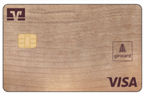 Illustration der girocard Visa Debit Holzkarte