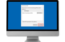 Bild von einem Computer mit einem Hinweis