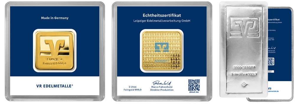 Goldbarren Frontansicht