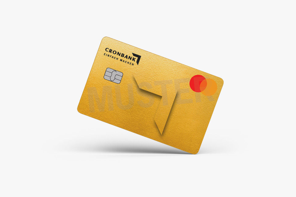 Abbildung einer CRONBANK GoldCard.