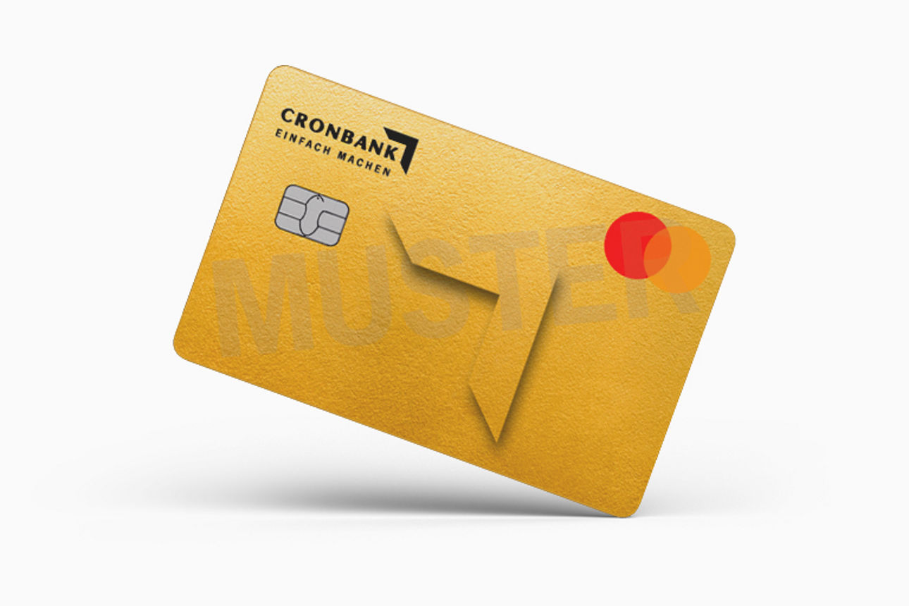 Abbildung einer CRONBANK GoldCard.