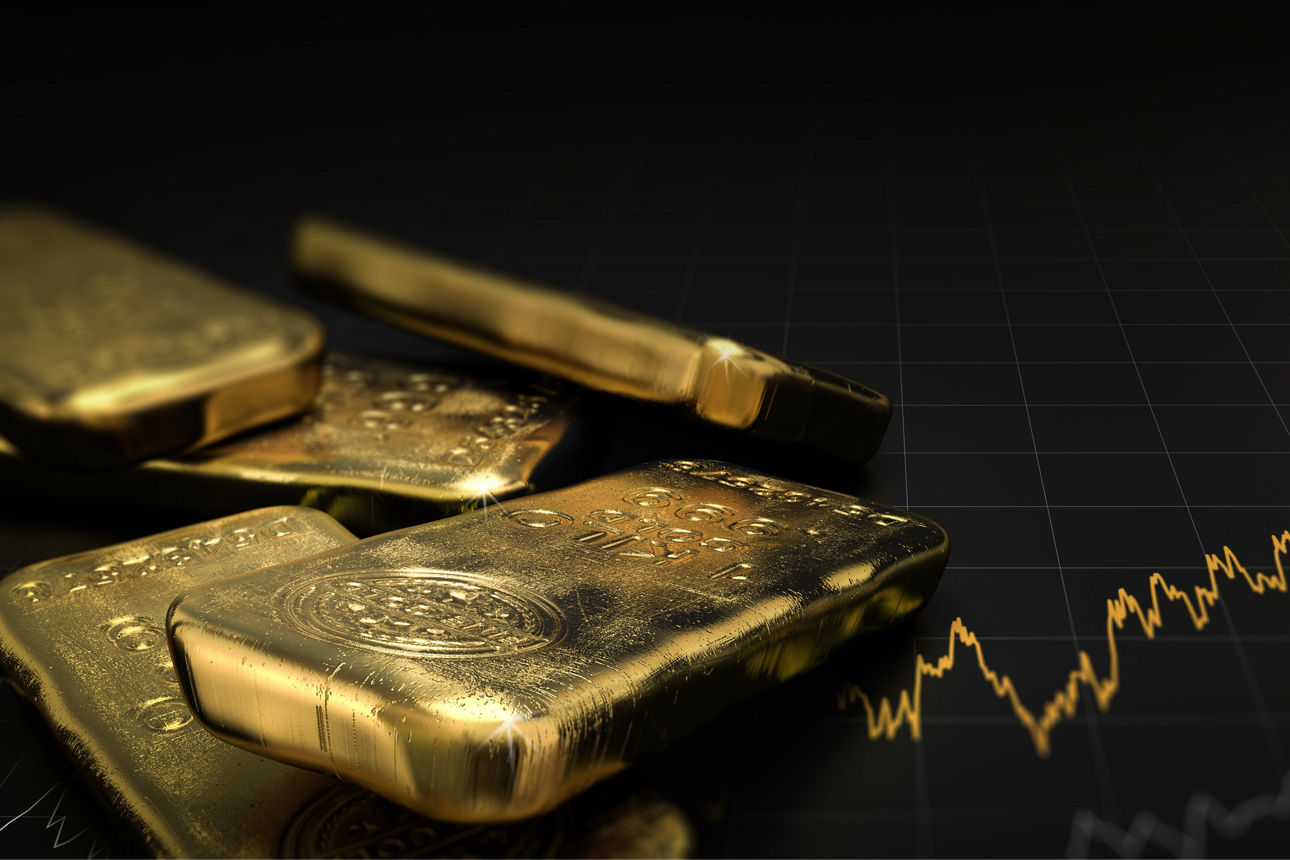 Goldmünzen und Goldbarren