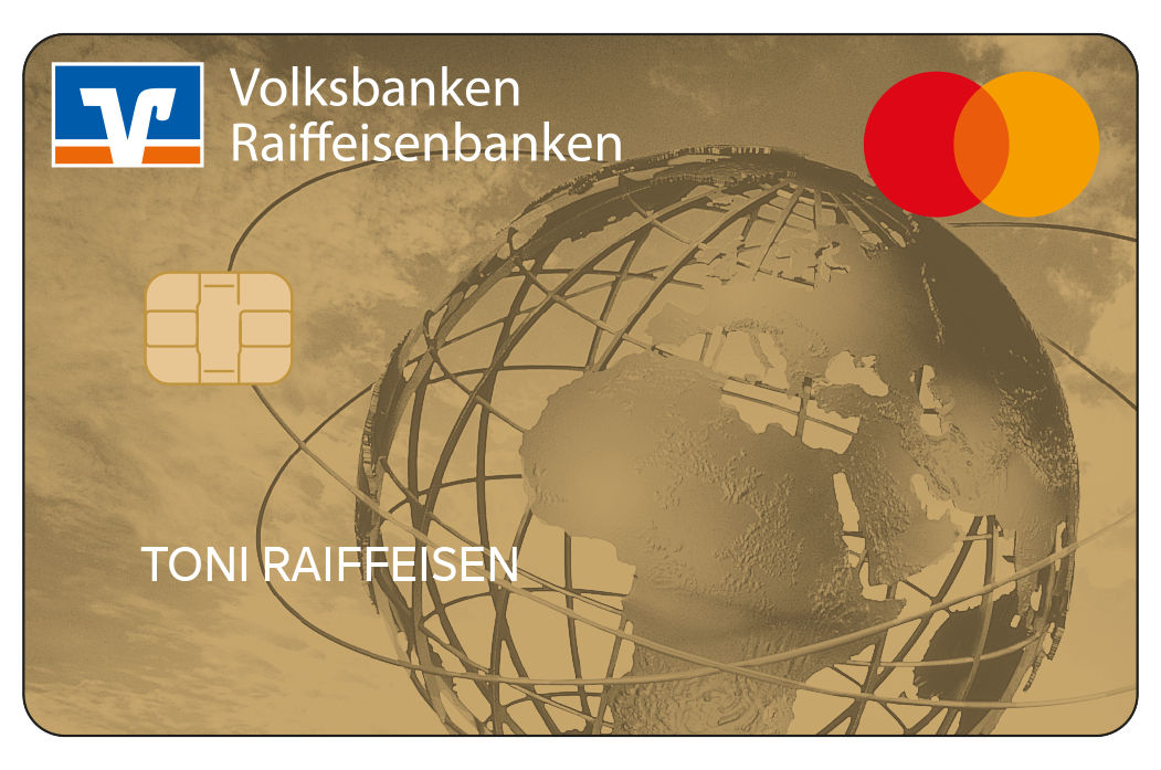 Kreditkartenabbildung GoldCard Weltkugel