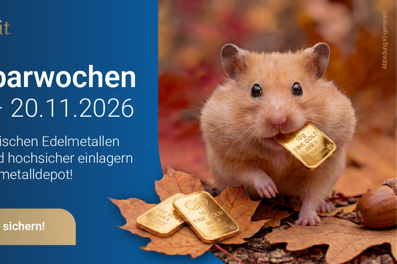 Vom 05.10. bis 20.11.2026 profitieren Sie von den SOLIT Goldsparwochen.