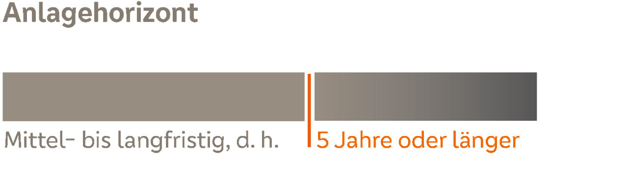 Illustration: Anlagehorizont mittel- bis langfristig, d.h. 5 Jahre oder länger