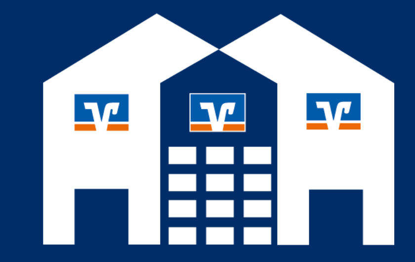 Grafik zweier Gebäude mit Schnittmenge