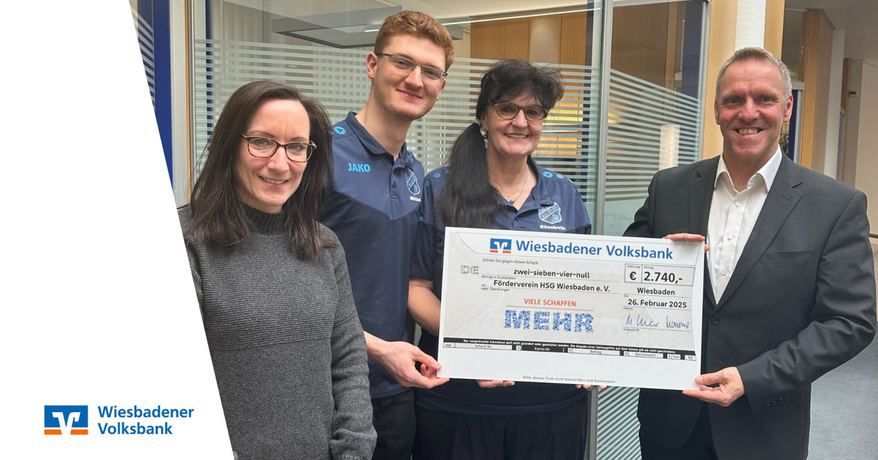 Spendenscheckübergabe an HSG Wiesbaden eV